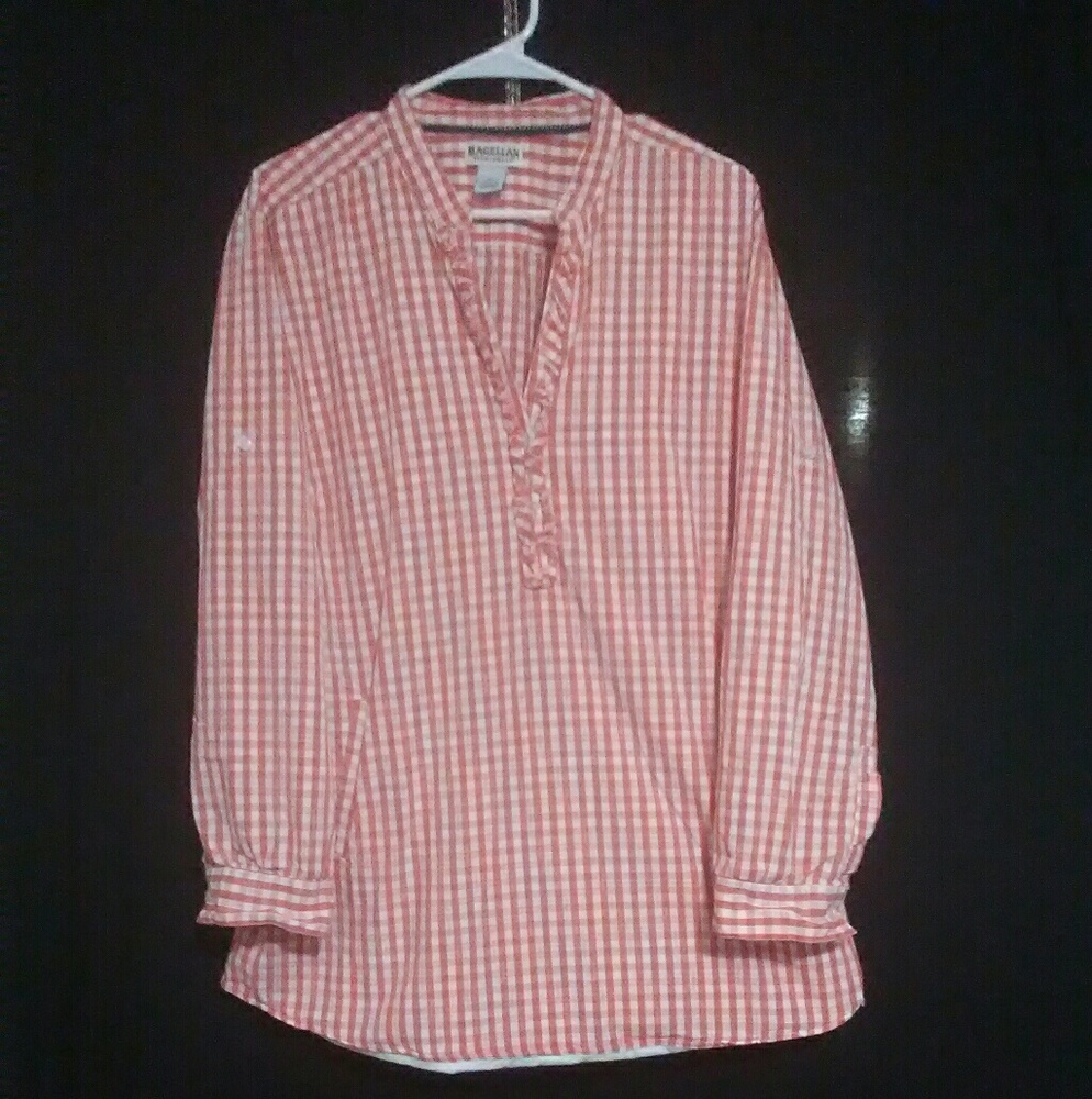 Orange Plaid Top